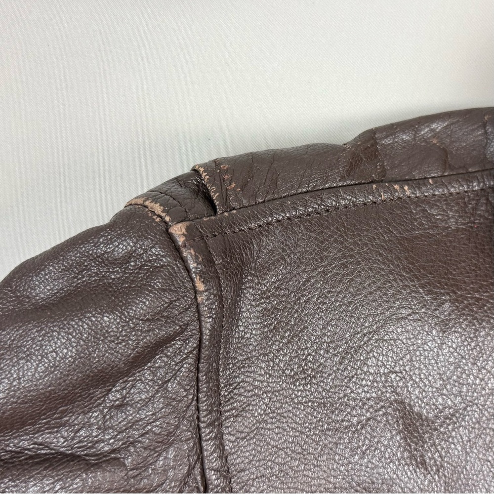 Vtg Vietnam War US Navy Leather G-1 Bomber Jacket Sz 38 Shearling Collar 50s 60s - Picture 10 of 16